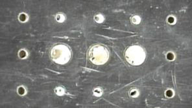 Unfilled vias Unfilled vias